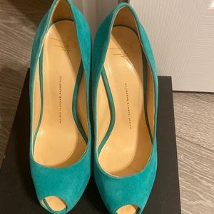 tiffany blue peep toe giuseppe zanotti platform heels